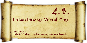 Latosinszky Versény névjegykártya